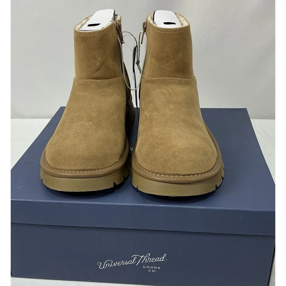Universal Thread Women's‎ Tan May Suede Booties with Memory Foam Insole NWT SZ 8